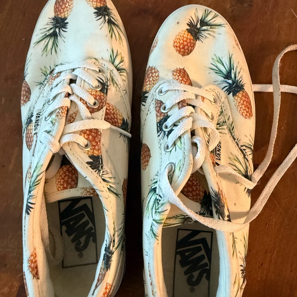 Vans White Pineapple Print Sneakers